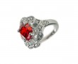 Silver Ring with red Jewel